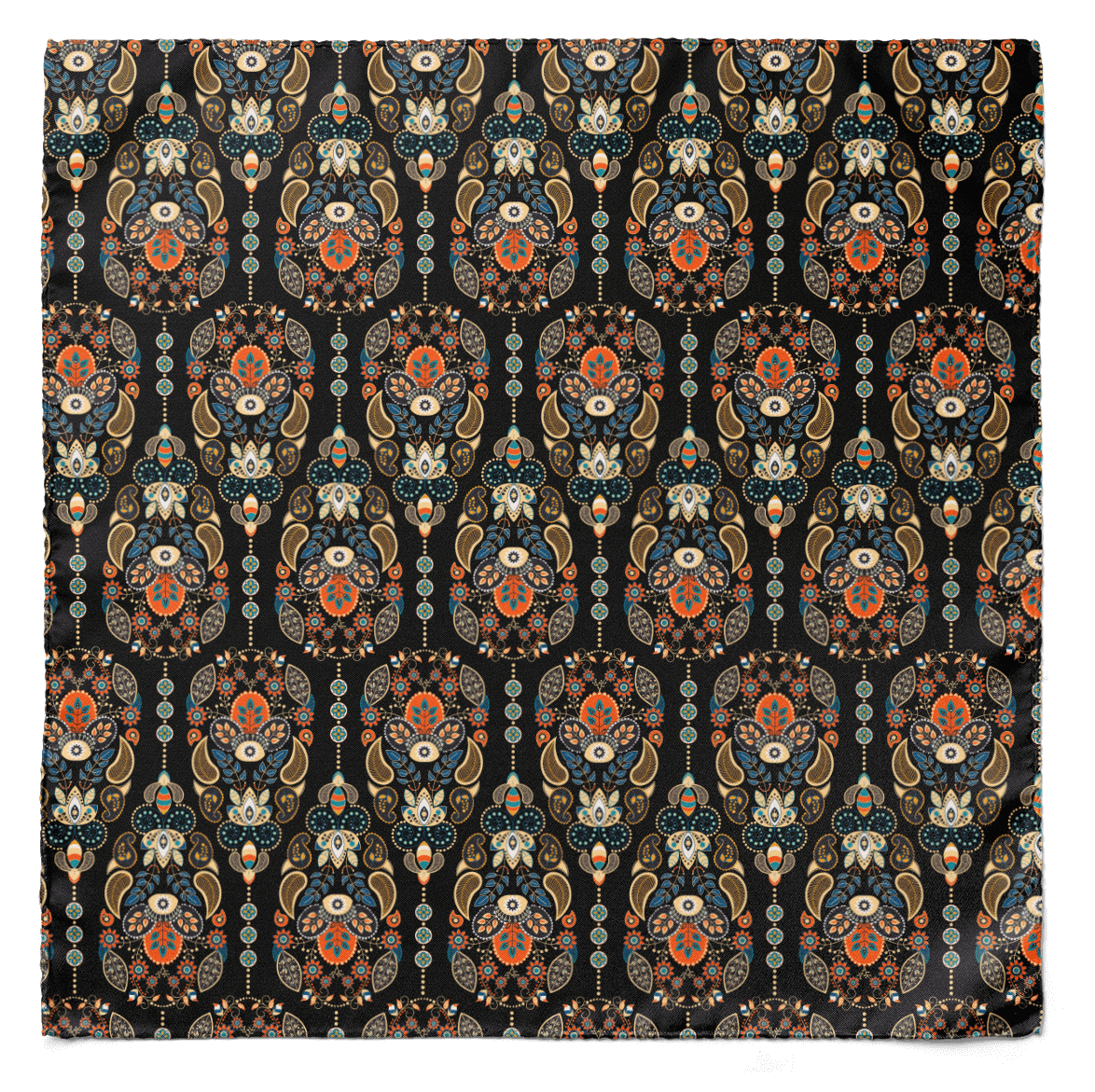 MUGHAL MOTIFS SILK POCKET SQUARE (LUXE COLLECTION)