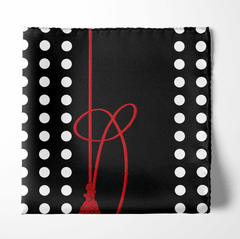 THE POLKA TASSELS SILK POCKET SQUARE