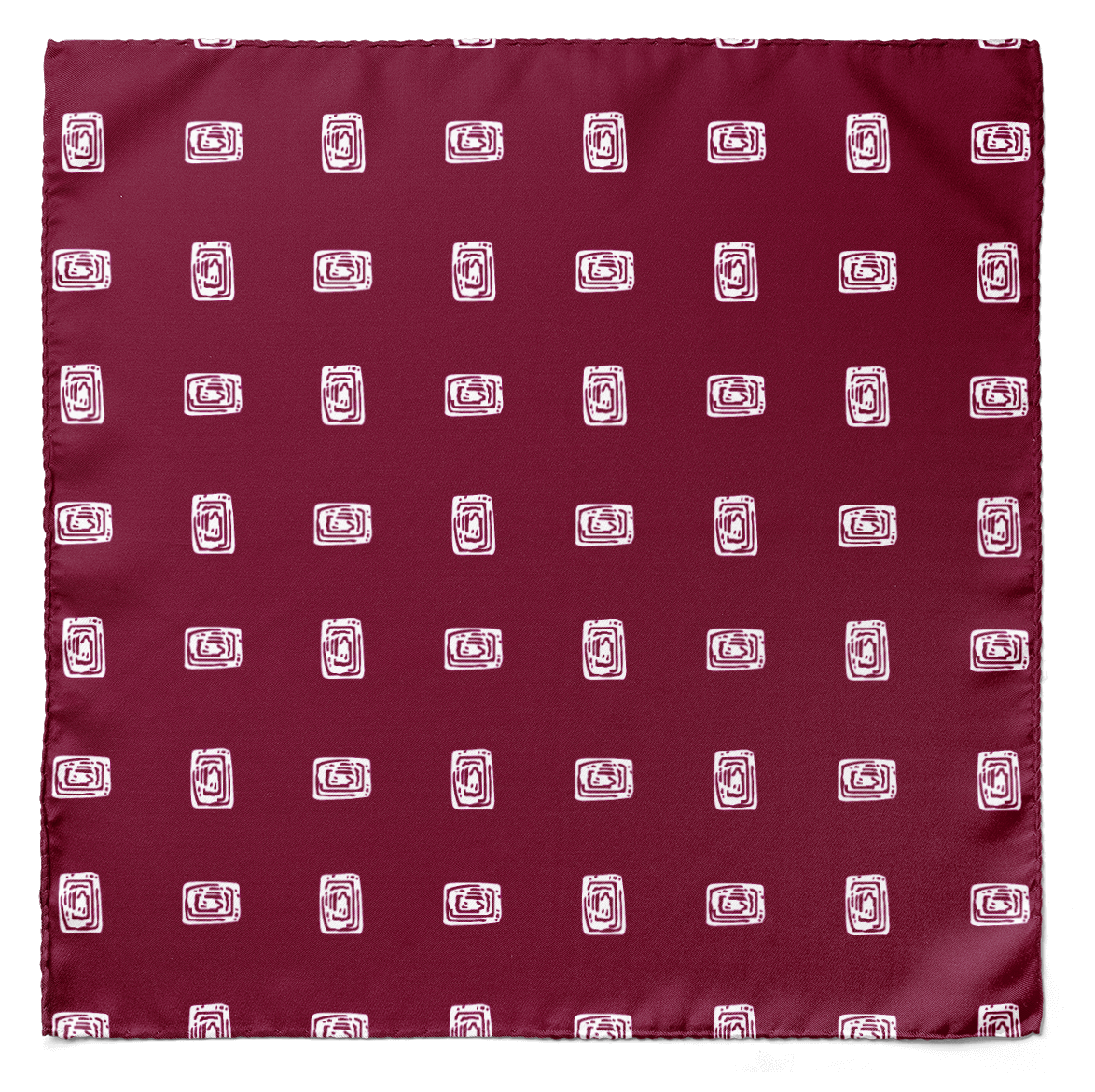 Maroon Diamond Silk Pocket Square