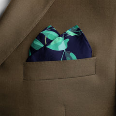 W21- BLUE FINCH SILK POCKET SQUARE