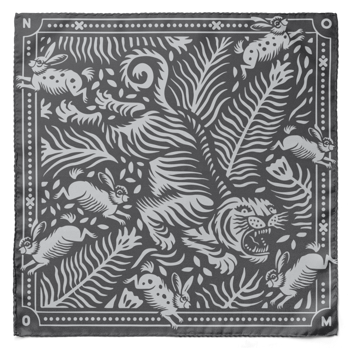 EYE OF TIGER SILK POCKET SQUARE