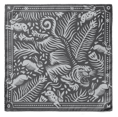 EYE OF TIGER SILK POCKET SQUARE