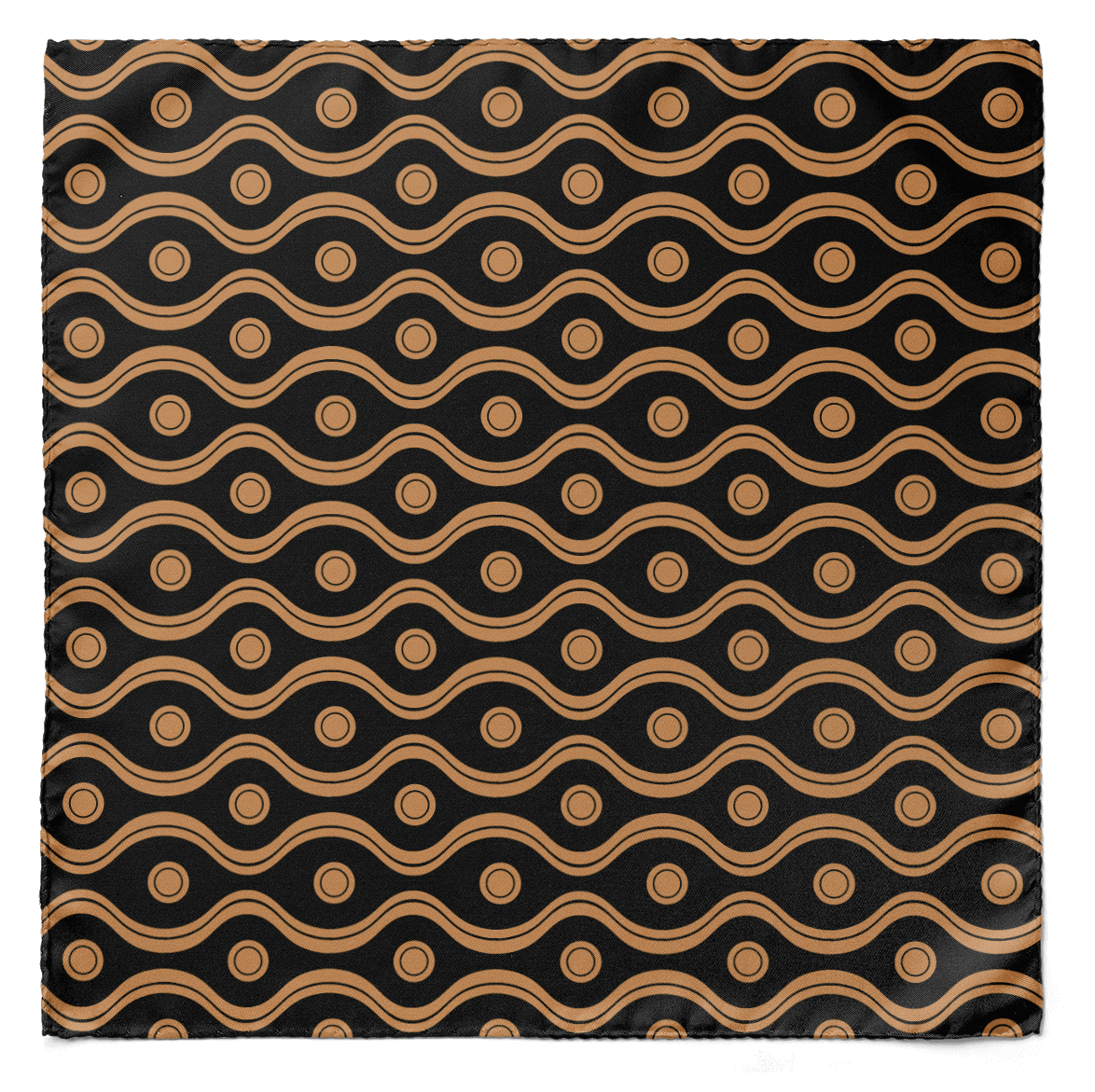 Golden Spiral Silk Pocket Square