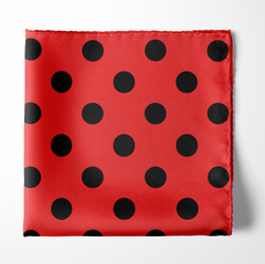RED & BLACK POLKA DOTS POCKET SQUARE