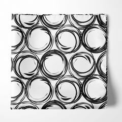 BLACK SPIRAL SILK POCKET SQUARE