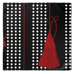 THE POLKA TASSELS SILK POCKET SQUARE