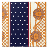 BLUE & GOLD MEDAL SILK POCKET SQUARE