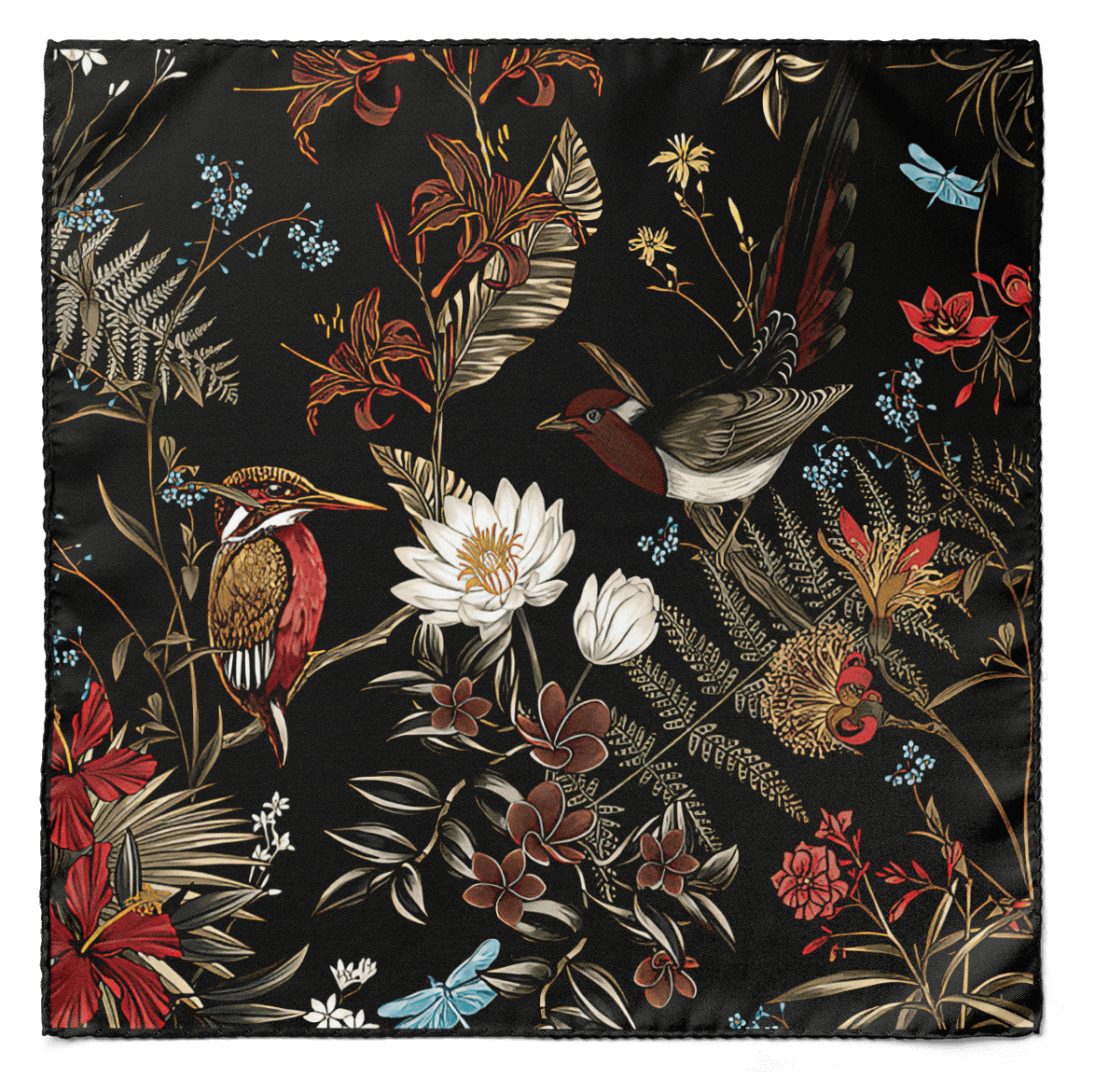 Kingfisher silk Pocket Square