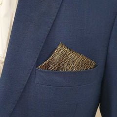 Black & Gold Diamond Pattern Pocket Square3