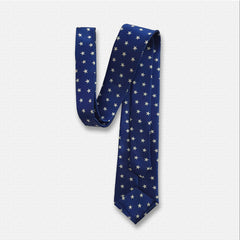 Blue with White Shinny Star Neck Tie
