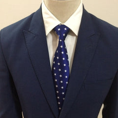 Blue with White Shinny Star Neck Tie