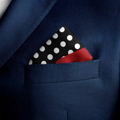 THE POLKA TASSELS SILK POCKET SQUARE