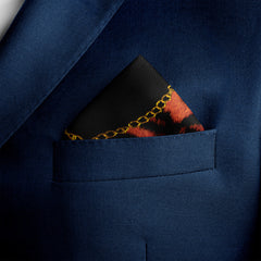 TIGER SKIN SILK POCKET SQUARE