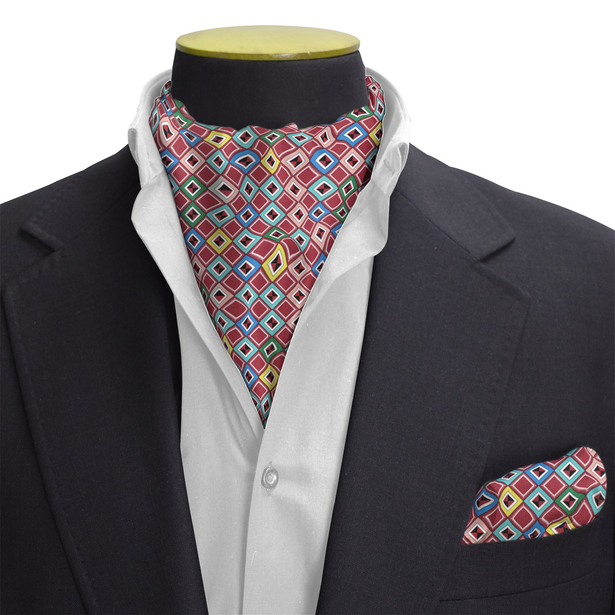 DIGITAL MAZE SILK CRAVAT SET & POCKET SQUARE