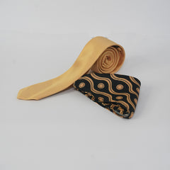 GOLDEN SPIRAL POCKET SQUARE AND TIE SET