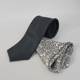 FLORAL INDIGO POCKET SQUARE AND TIE SET