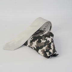W21-DESERT ARMY POCKET SQUARE AND TIE SET