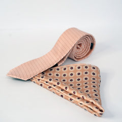 W21-DAISY POCKET SQUARE AND TIE SET