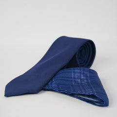 SCOTTISH BLUE POCKET SQUARE AND TIE SET