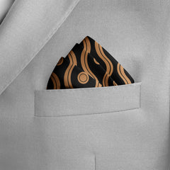 GOLDEN SPIRAL SILK POCKET SQUARE