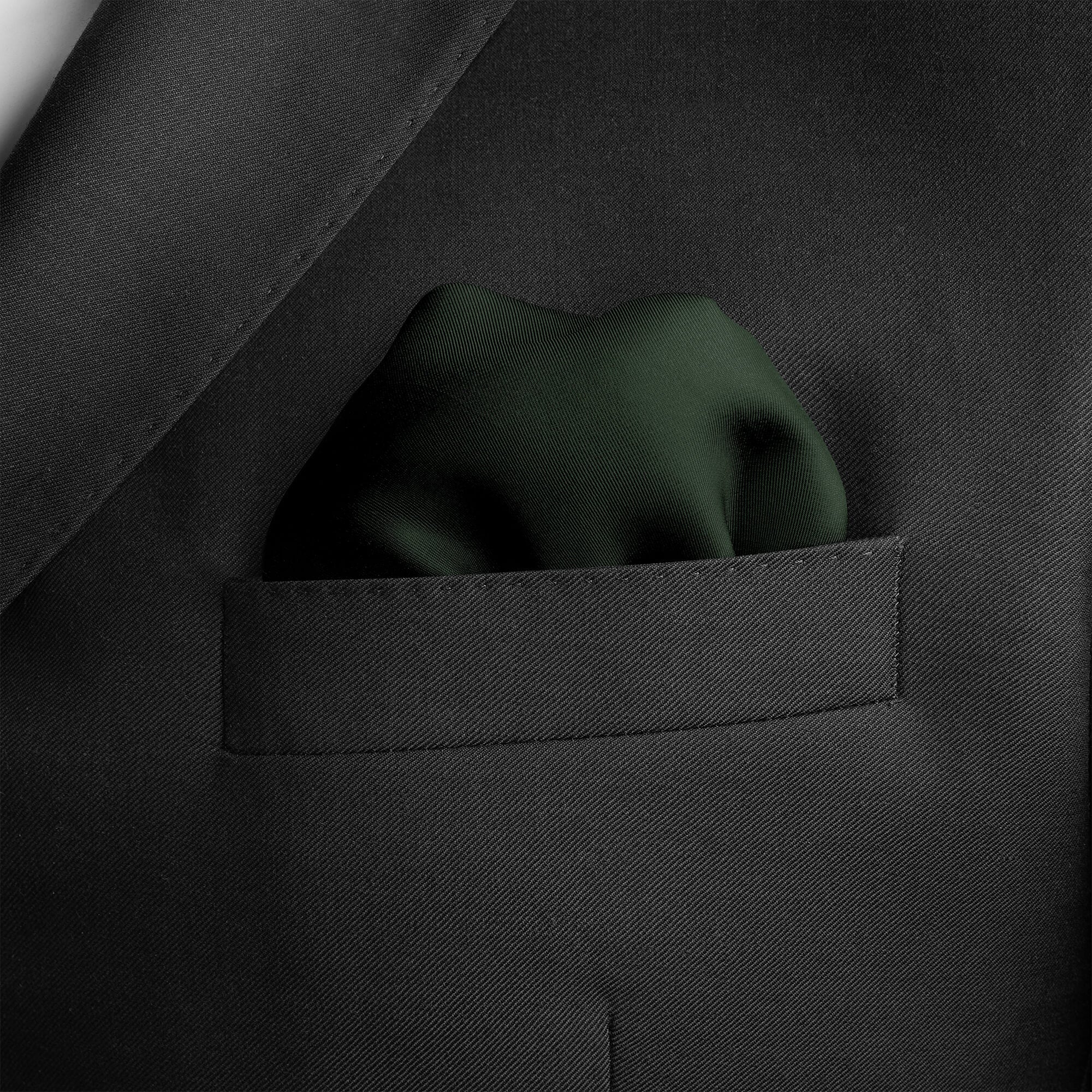 THE SOLID GREEN SILK POCKET SQUARE