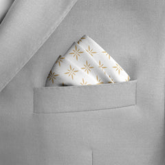 WHITE SPARKLES SILK POCKET SQUARE