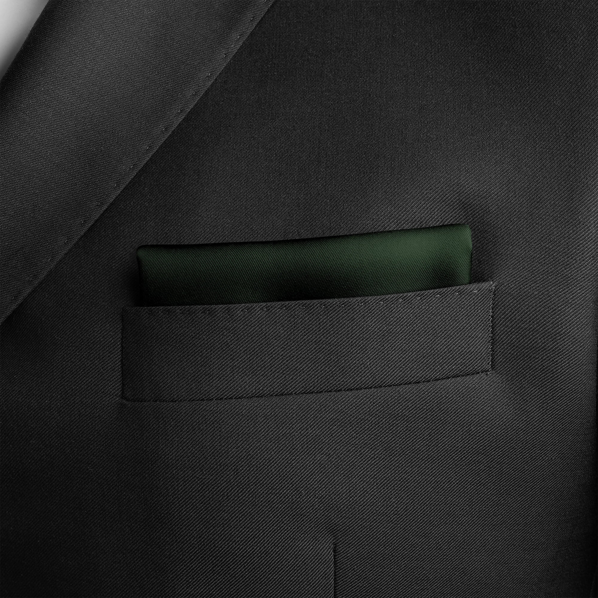 THE SOLID GREEN SILK POCKET SQUARE