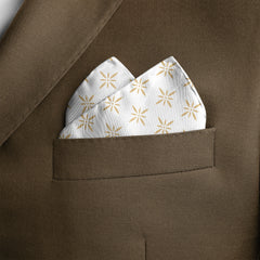 WHITE SPARKLES SILK POCKET SQUARE