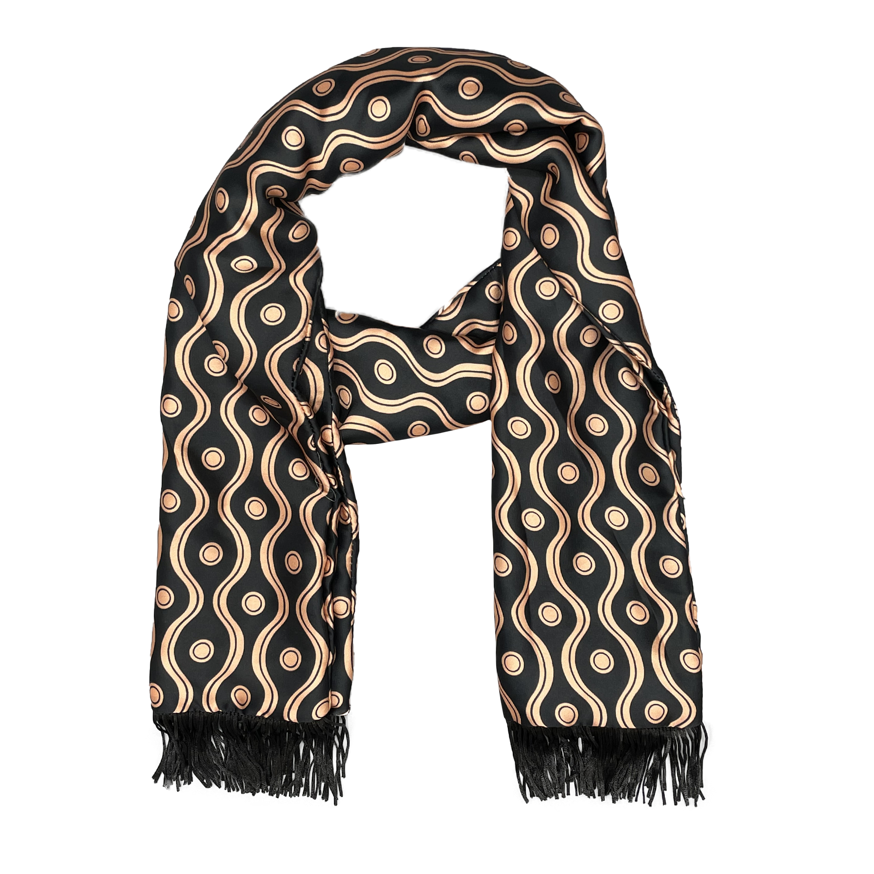 Golden Spiral Silk Scarf