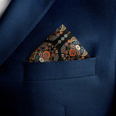 MUGHAL MOTIFS SILK POCKET SQUARE (LUXE COLLECTION)