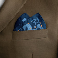 FLOWER WING SILK POCKET SQUARE