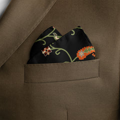 KIRSTEN BLACK SILK POCKET SQUARE