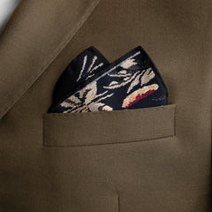 WINTER RABBIT SILK POCKET SQUARE