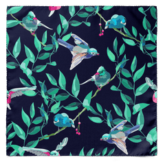 W21- Blue finch SILK POCKET SQUARE