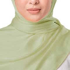 TEA GREEN CRINKLE SILK SCARF