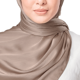 RUSTIC TAUPE CRINKLE SILK SCARF