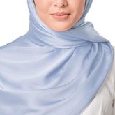 ICE BLUE CRINKLE SILK SCARF