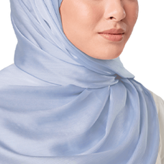 ICE BLUE CRINKLE SILK SCARF