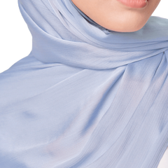 ICE BLUE CRINKLE SILK SCARF