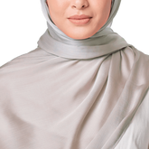 SMOKEY TAUPE CRINKLE SILK SCARF