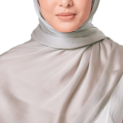 SMOKEY TAUPE CRINKLE SILK SCARF