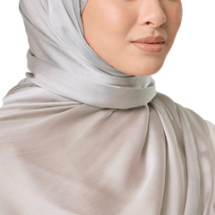 SMOKEY TAUPE CRINKLE SILK SCARF