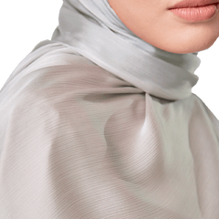 SMOKEY TAUPE CRINKLE SILK SCARF