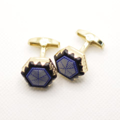 SCOTTISH BLUE & GOLD CUFFLINKS