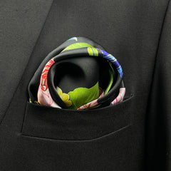 BLOSSOMED ROSES SILK POCKET SQUARE