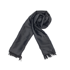 JET BLACK SILK MEN SCARF