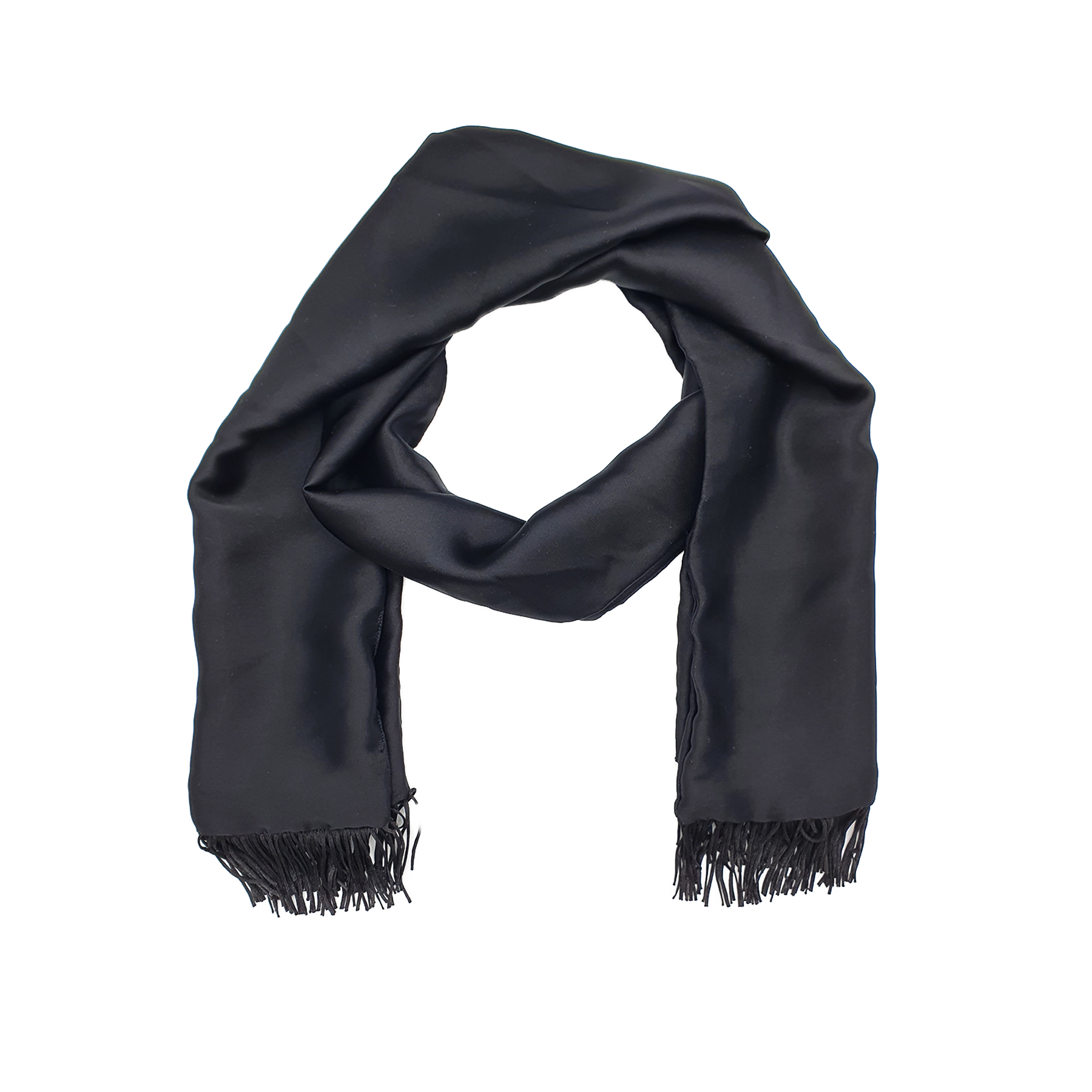 Jet Black Silk Scarf