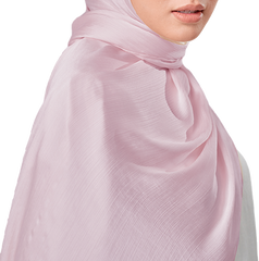 BABY PINK CRINKLE SILK SCARF