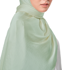 SAGE CRINKLE SILK SCARF