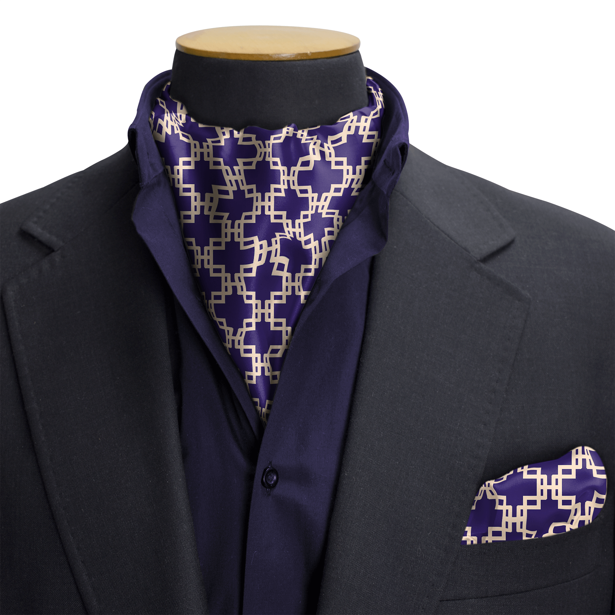 LAGOON SILK CRAVAT & POCKET SQUARE SET